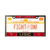 USC Trojans Shield Trojans Black w/ Chrome Inserts License Plate Frame